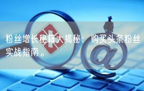 粉丝增长秘籍大揭秘:购买头条粉丝实战指南。