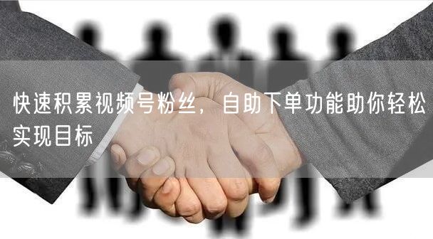 快速积累视频号粉丝,自助下单功能助你轻松实现目标