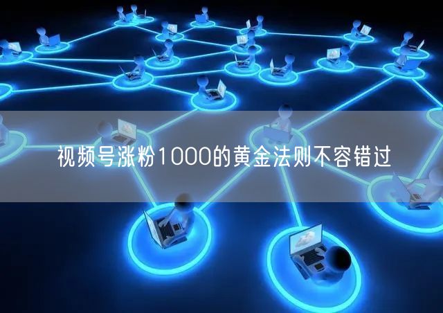 视频号涨粉1000的黄金法则不容错过